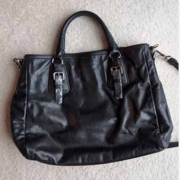 AUTHENTICATED PRADA 2WAY CALFSKIN BAG BLACK SILVER HARDWARE EUC - Picture 8 of 9